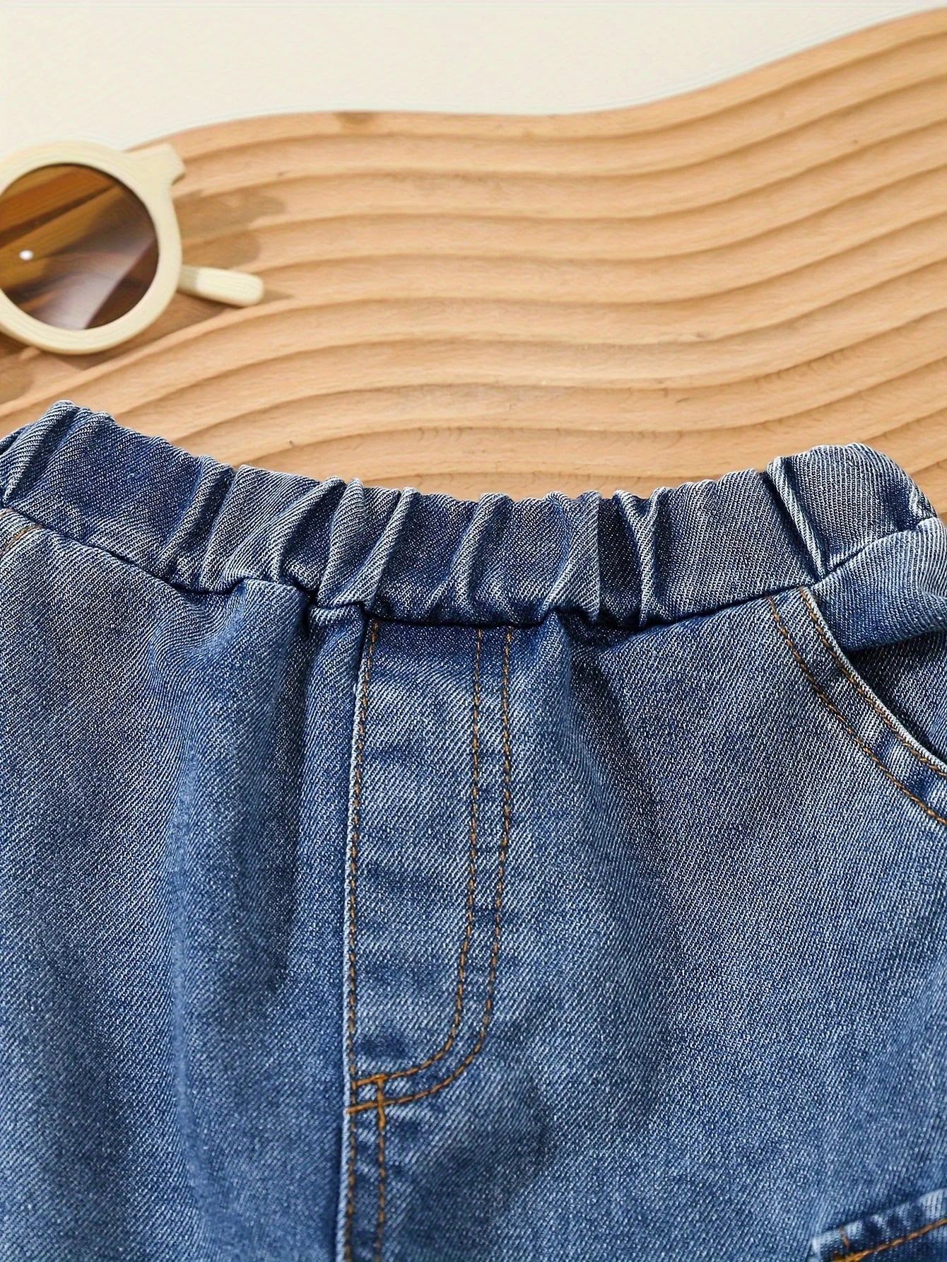 A Pair Of Casual Washed Jeans For Baby Boys Fashionable Workwear Pants And Sports Pants For Little Boys In Autumn And Winter