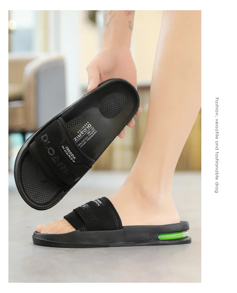 Summer Men's Mesh Surface Slippers EVA Platform Open Toe Slip on Sandals Home Non-slip Slides Outdoor Beach Sandal Shoes for Men