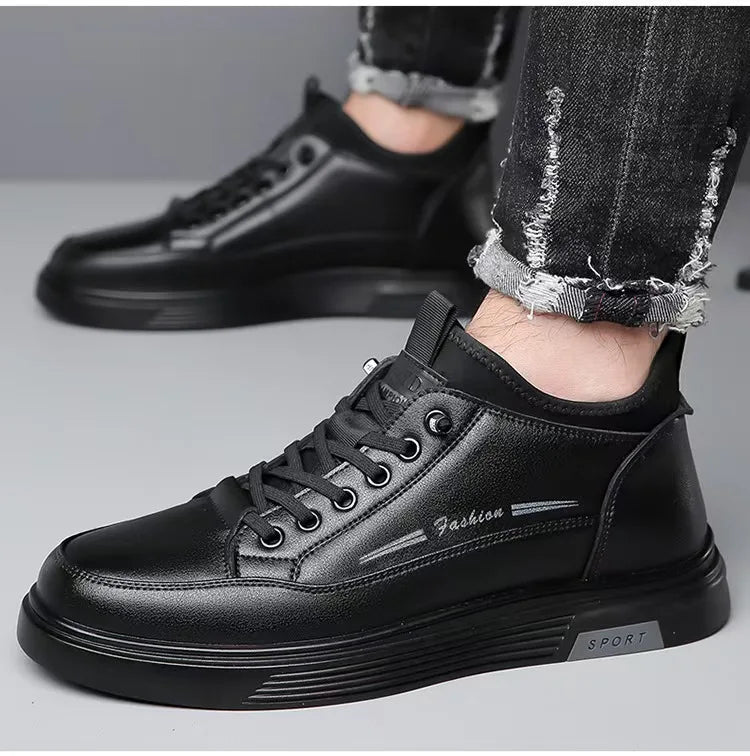 Men's Black Casual Sports Shoes 2025 High-quality Leather Shoes, Breathable Business Shoes, Soft Soled Loafers zapatos casuales