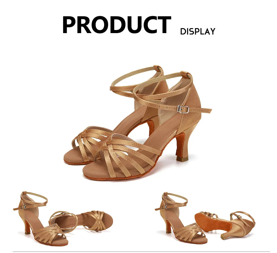 Hot Selling Women's Tango/Ballroom/Latin Dance Dancing Shoes Heeled Salsa Professional Dancing Shoes For  Girls Ladies 5cm/7cm