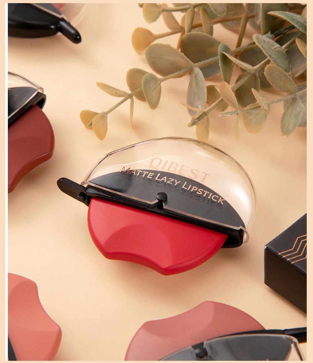 Lip-shaped lipstick seal Sip into makeup lazy blush lipstick Matte makeup effect Moisturizing lip gloss Waterproof non-stick cup