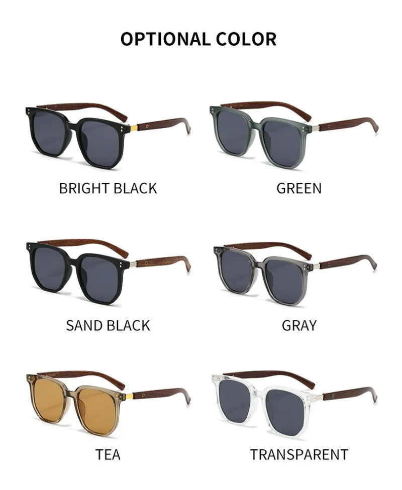 New Men Vintage Wooden Frame Sunglasses Classic Men's Sunglasses Polarized UV Protection Driving Eyewear Outdoor Shades Goggles