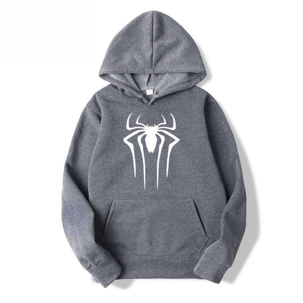 2024Fashion brand Men's Hoodie Casual Hoodie Sweatshirt Men's/Women's top Solid color printed spider hoodie sweatshirt