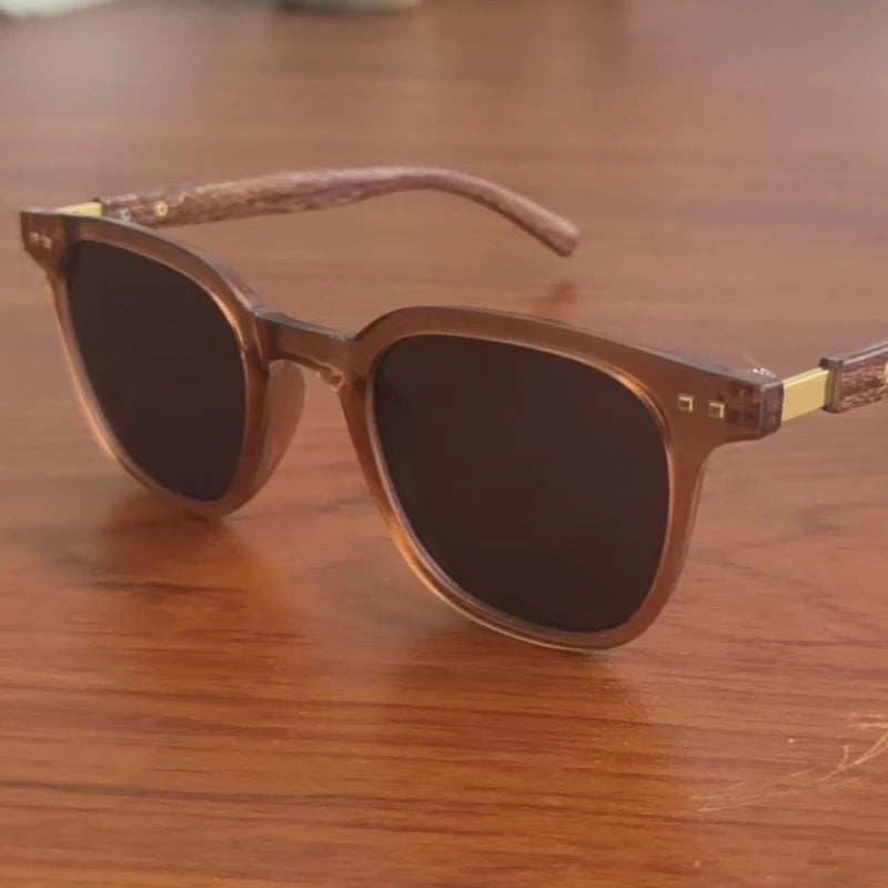 New Men Vintage Wooden Frame Sunglasses Classic Men's Sunglasses Polarized UV Protection Driving Eyewear Outdoor Shades Goggles