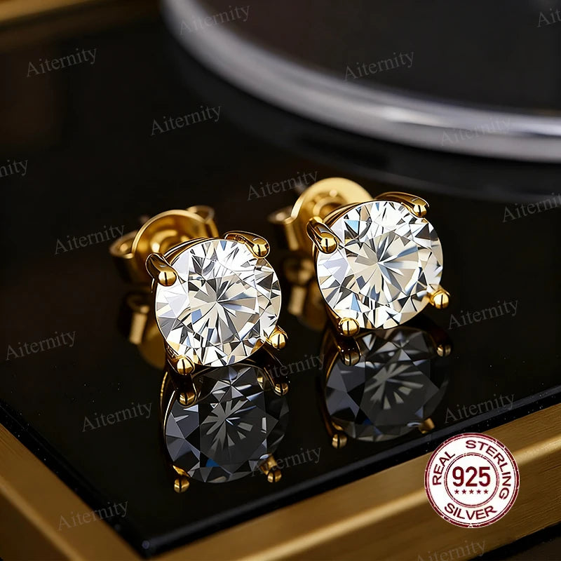100% Earrings Moissanite for Women Pass Diamond Test Pen Ear Studs 925 Sterling Silver Fine Jewelry