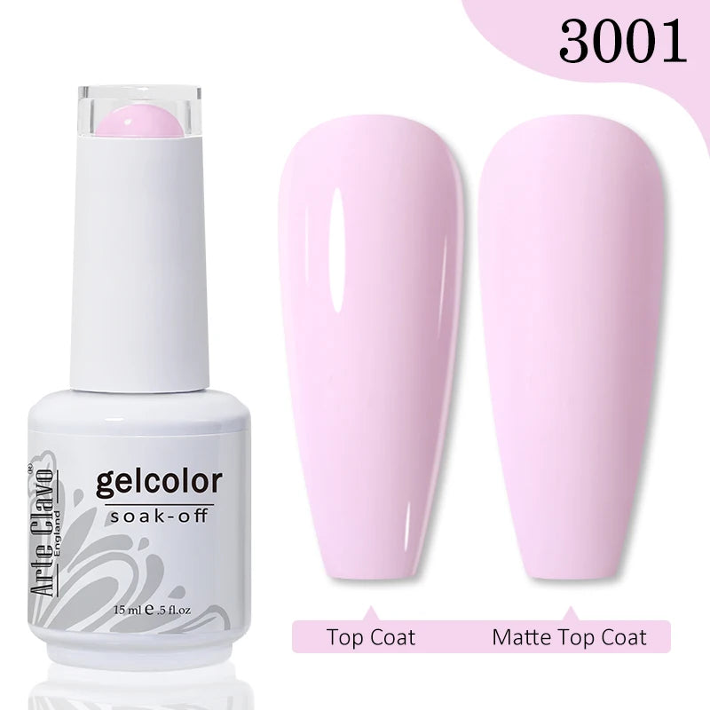 Arte Clavo 15ml Rose Red Pink Color Gel Nail Polish Autumn Winter Hot Sale Long Lasting Soak Off For Manicure Nail Art Gel