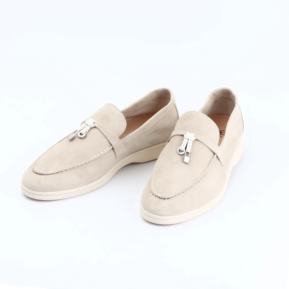 Women Suede Loafer 2024 Summer Walking Casual Moccasins Flat Loafer Men Lazy Shoes Fashion New Design Slip on Loafer Unisex