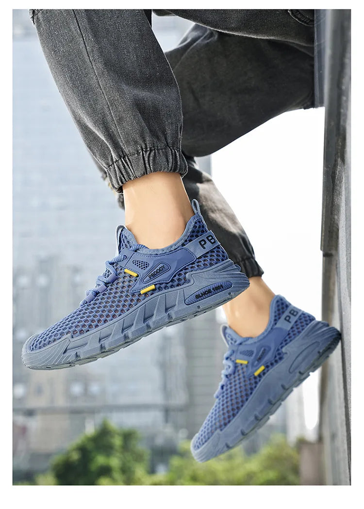 2025 Men's Casual Shoes Summer Beach Anti-slip Wading Shoes Outdoor Comfortable Breathable Mesh Sneakers Men Zapatos De Hombre