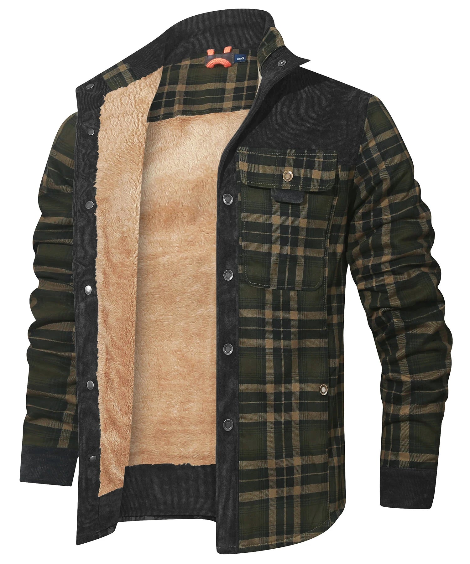 Men's Jackets Winter Windproof Warm Casual Bomber Coat Plaid Sherpa Lined Flannel Outdoor Classic Soft Jackets Men US Size