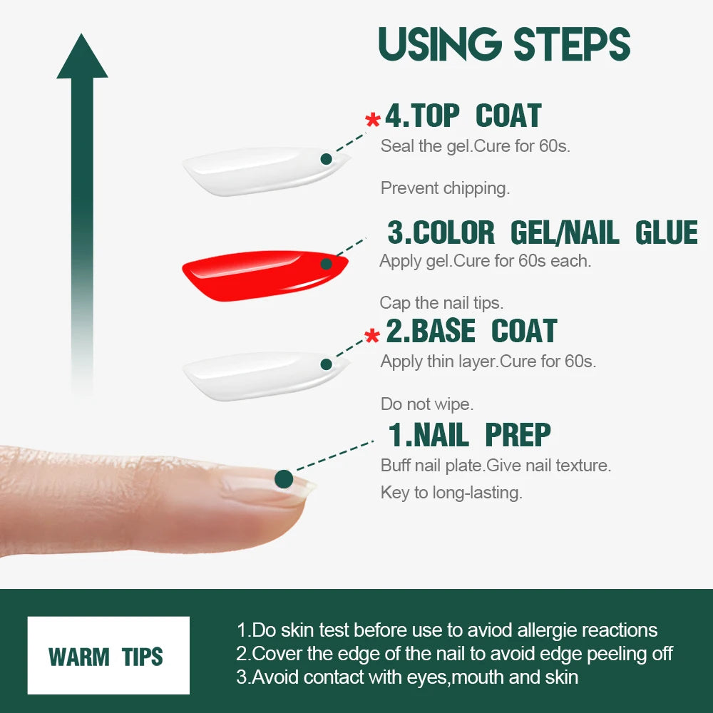 Nailpop HEMA/TPO Free Top Base Coat Gel Polish 15ml Clear Soak Off UV/LED Cured Professional Art Salon Home Use Long Lasting 1Pc