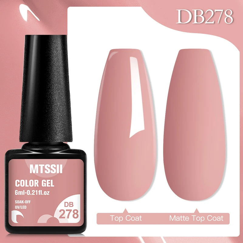 Mtssii 6ML Chocolate Color Gel Nail Polish Brown Semi Permanent UV Gel Autumn Winter Popular Soak Off Nail Art Gel Varnishes