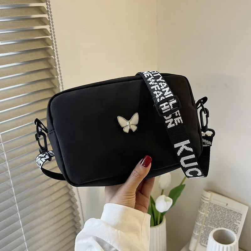 New Fashion Women Crossbody Bags Makeup Bag Women Trend Lingge Embroidery Camera Shoulder Bag Design Nylon Small Messenger Bag