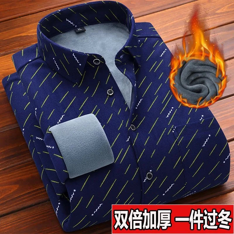 Autumn/winter Fashion Trend American Vintage Thickened Warm Plaid Shirt Men's Loose Large Size High Quality Long Sleeve Shirt