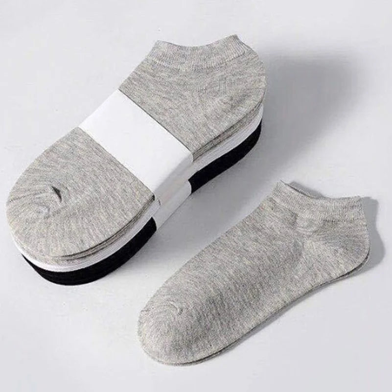 10pcs=5 Pairs Low Cut Mens Socks Solid Color Black White Grey Breathable Cotton Sports Socks Female Male Short Ankle Socks Women