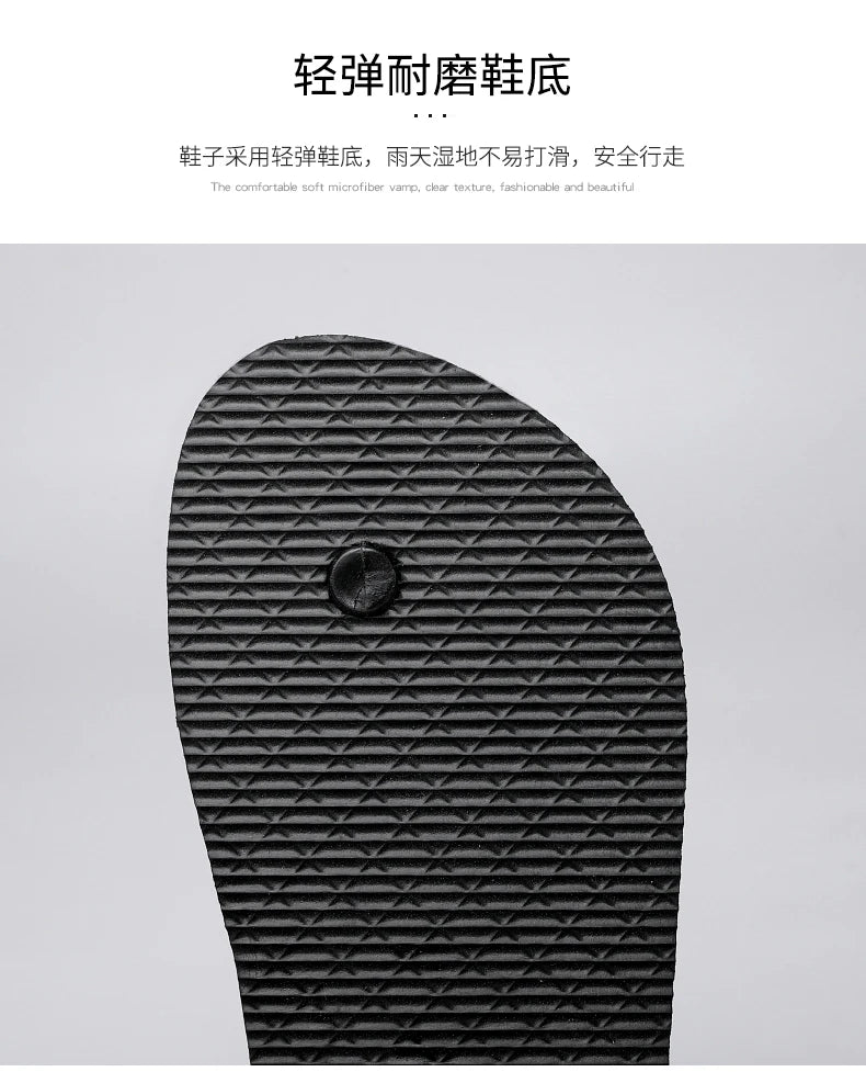 Flip Flops men's summer non-slip sandals men's foot clamp trend rubber abrasion resistant outer wear beach shoes slippers men