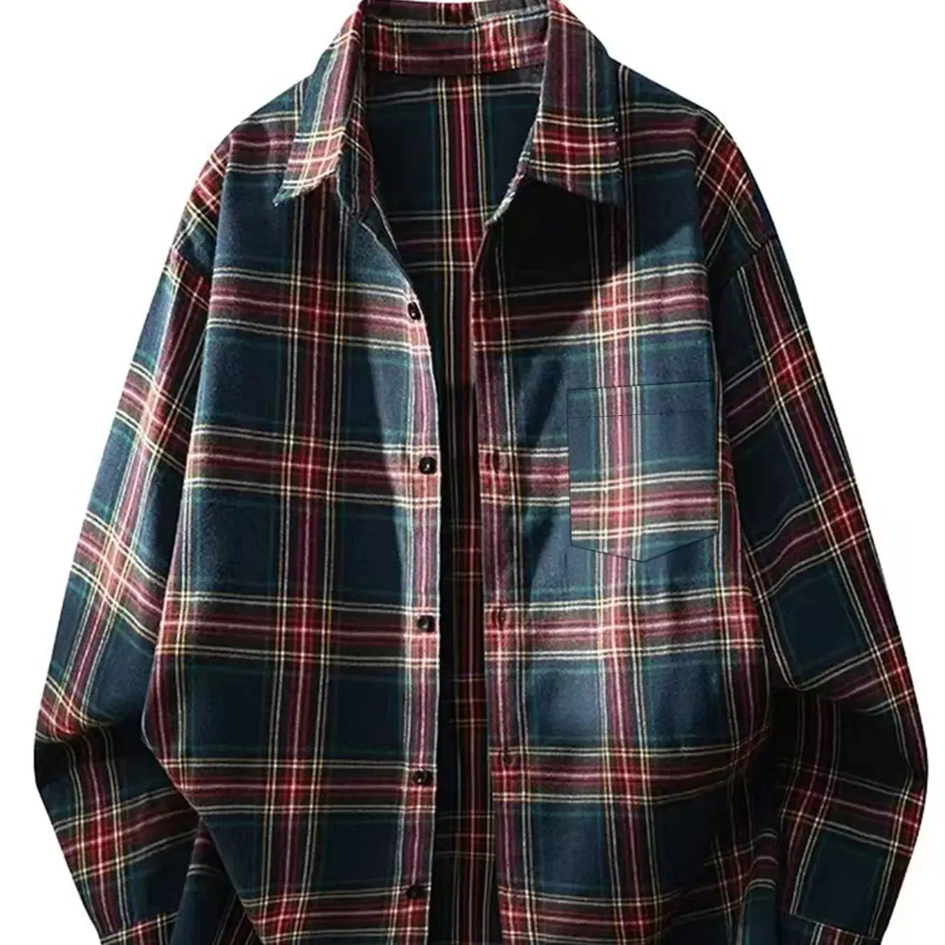 Men's Hong Kong-style plaid shirt, long sleeve, spring and autumn, stylish and high-end long-sleeve plaid shirt, trendy checkere