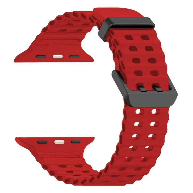 Silicone Strap for Apple Watch Ultra 3 49mm 46 45 44 42 38 41mm 40mm Sport Band for IWatch Series11 10 9 8 7 6 SE 5 4 3 2 Correa