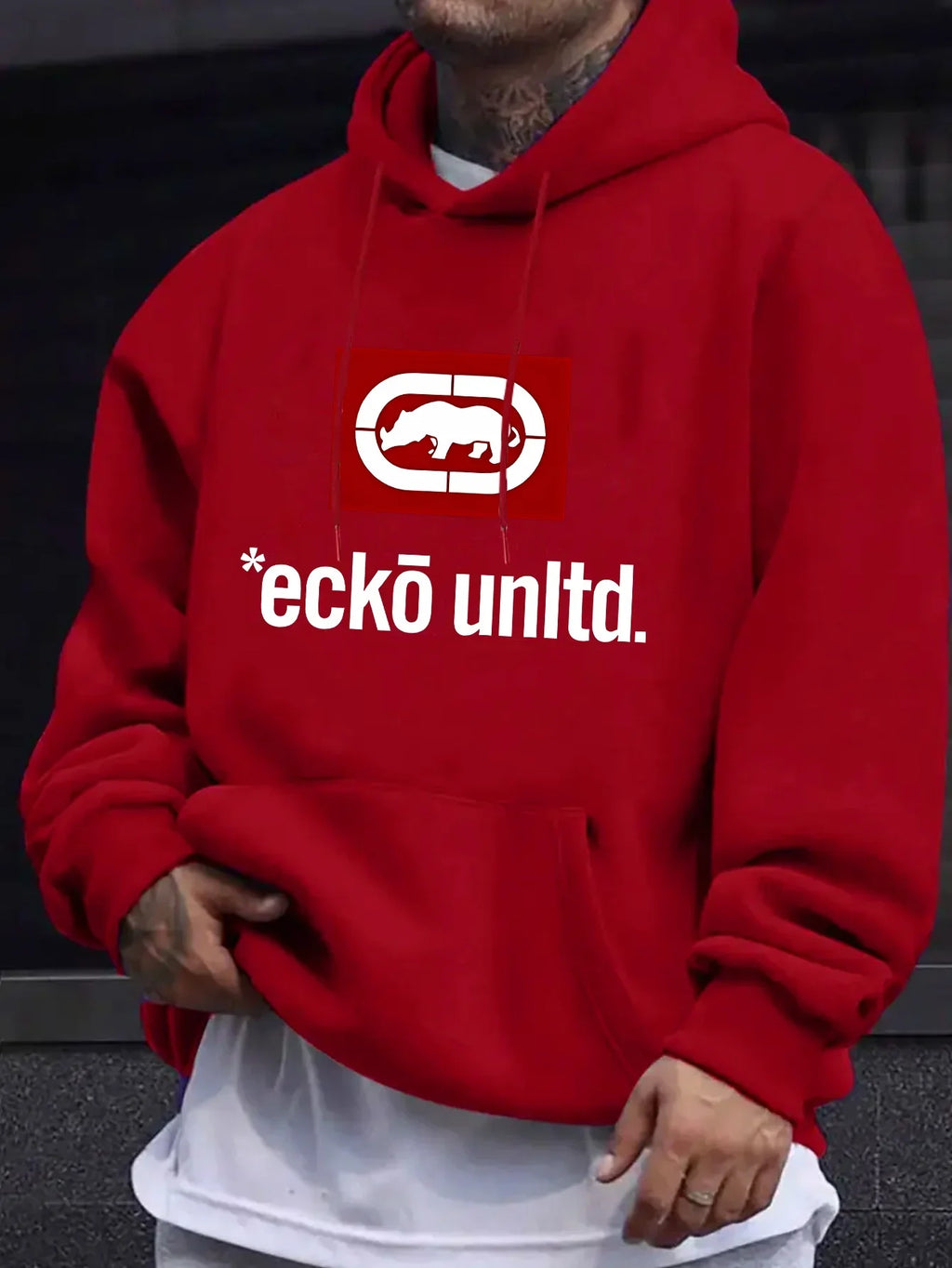 Men's Hoodie with Graphic "Ecko Unlimited" - Casual Sweater  Long Sleeves  Regular Fit Autumn/Winter Casual Hoodie