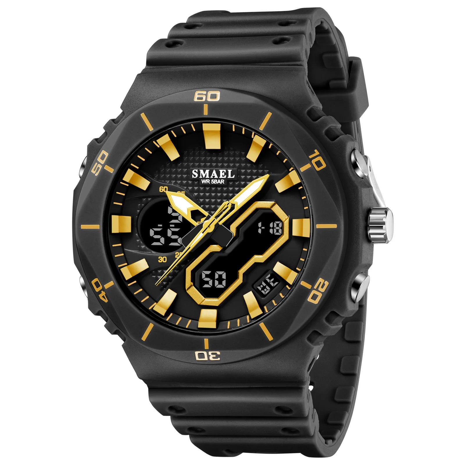 SMAEL Fashion Sport Watches for Unisex Top Brand Luxury Sports Chronograph Women Watch Waterproof Digital Quartz Wristwatch