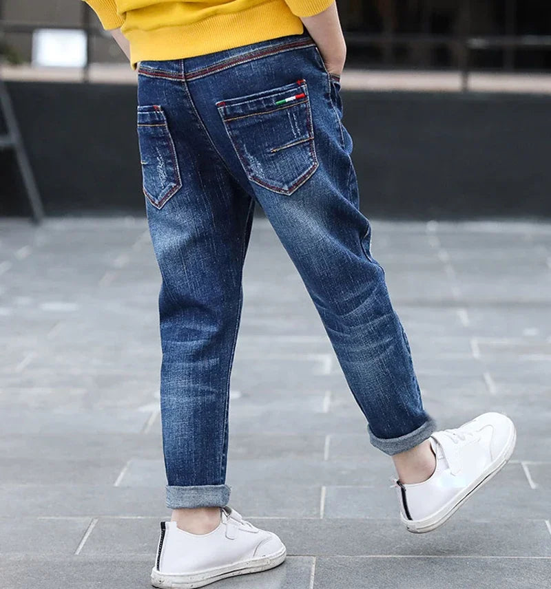 IENENS Kids Boys Jeans Classic Cowboy Pants Children Denim Clothing Bottoms Baby Boy Casual Trousers 4 5 6 7 8 9 10 11 Years
