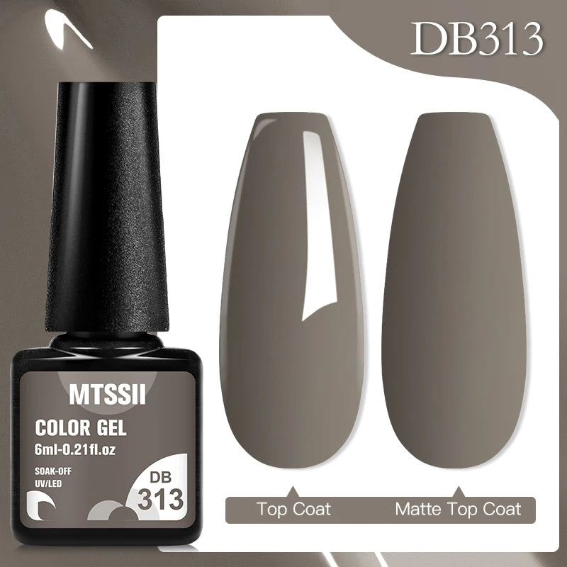 Mtssii 6ML Chocolate Color Gel Nail Polish Brown Semi Permanent UV Gel Autumn Winter Popular Soak Off Nail Art Gel Varnishes
