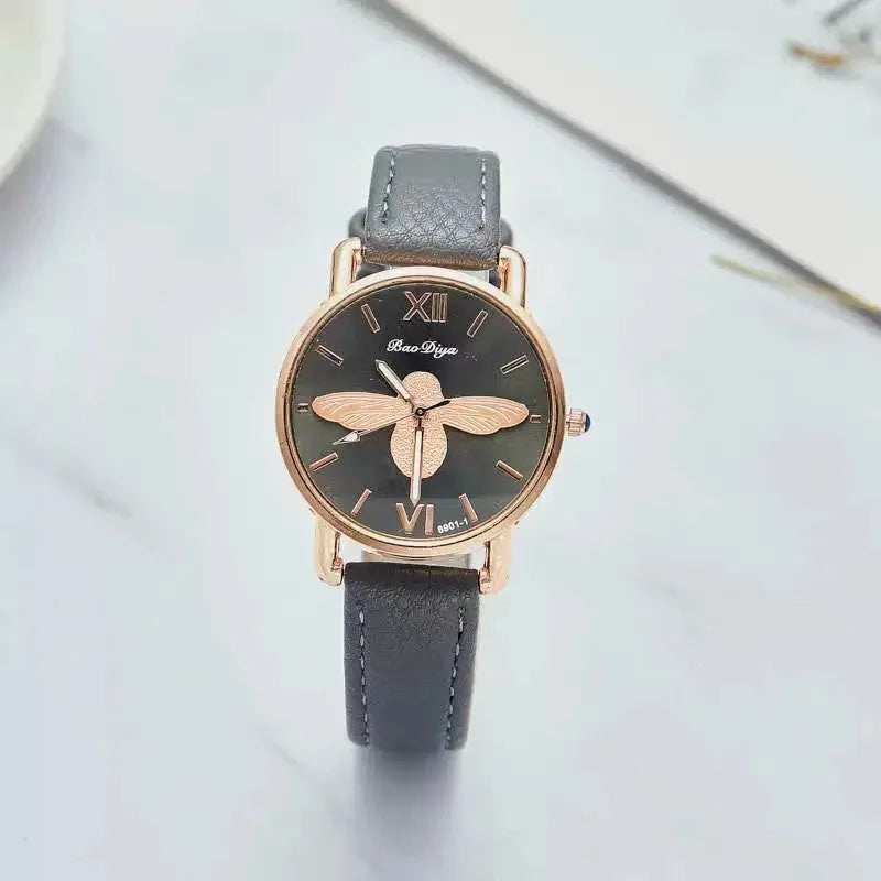 Simple Cute Womens Watches Ladies Fashion Bee Watch New Simple Casual Womens Analog WristWatch Bracelet Gift Relogios Feminino