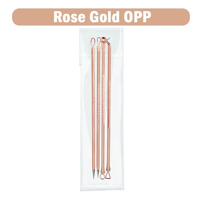 4Pcs Blackhead Removal Needles Black Dots Cleaner Stainless Steel Spot Extractor Acne Treatment Needle Face Clean Care Tool