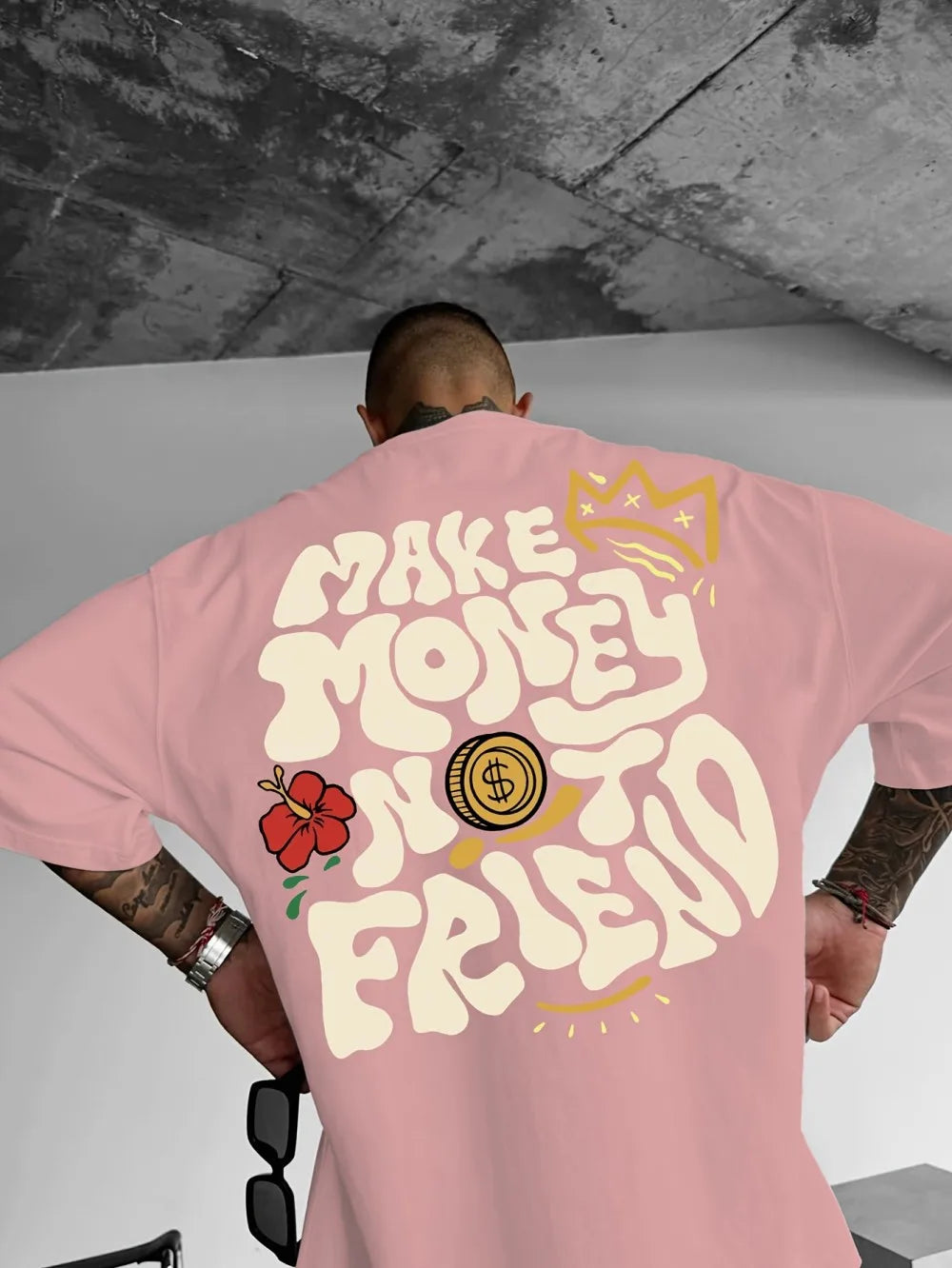 European and American Summer Men's Casual Fun Letter Printed Comfortable Breathable Round Neck T-shirt Outdoor High Street Top