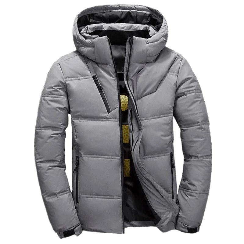 -20 Degree Down Jacket Male Winter Parkas Men White Duck Down Jacket Hooded Outdoor Thick Warm Padded Snow Coat Oversize M-4XL