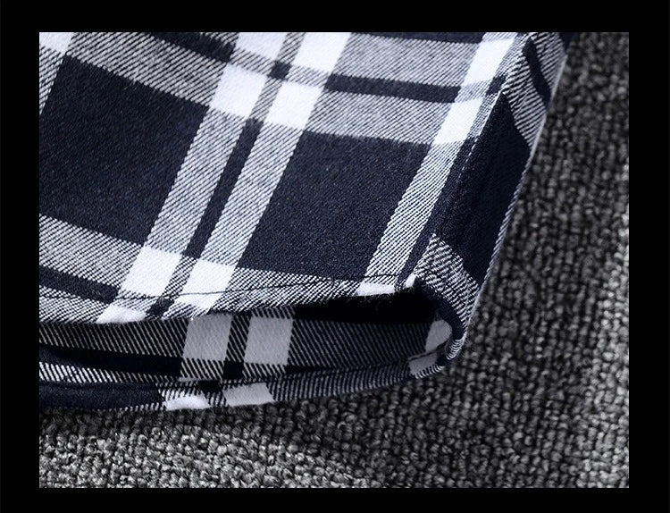 Plus Size M-5XL Men's Western Style Plaid Long Sleeve Shirt, Brushed Flannel Fabric, Loose Fit Casual Wear