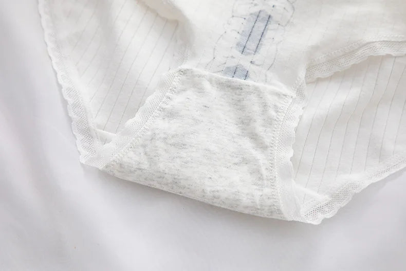 7PCS/Lot Women's Underwear Cute Cotton Panties Seamless Sexy Briefs For Girl Ladies Lingerie Cartoon Pantys Print Underpants