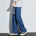 High Quality Spring Summer Lyocell Men's Jeans Baggy Straight Drawstring Streetwear High Street Trousers Male 7 Color