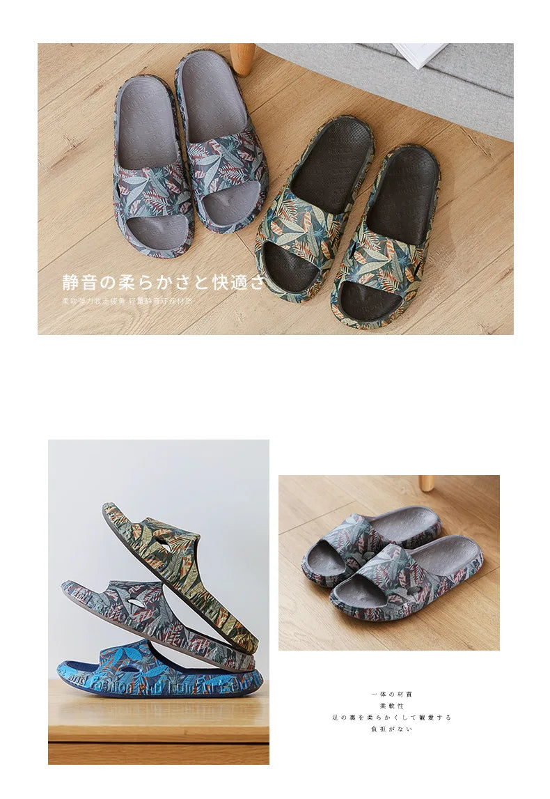 Men Shoes Summer Slippers 2023 New Beach Sandals Male Casual Flat Non-slip Breathable Light Home Slides Chanclas Mujer