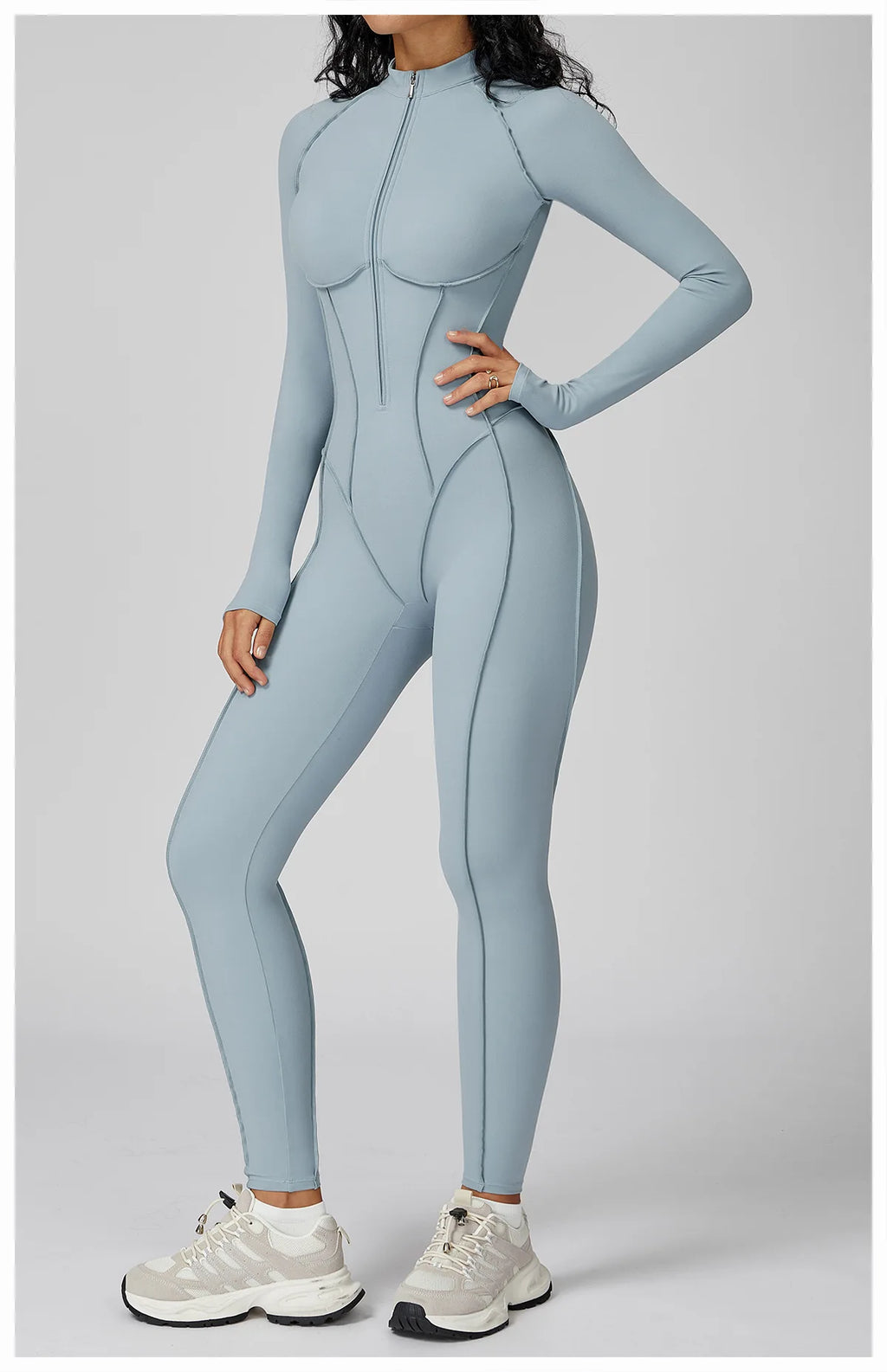 Yoga Bodysuit Long Sleeved Women's Tracksuits Gym Zipper Jumpsuits Sports Workout High-intensity Fitness One-piece Tights Suit
