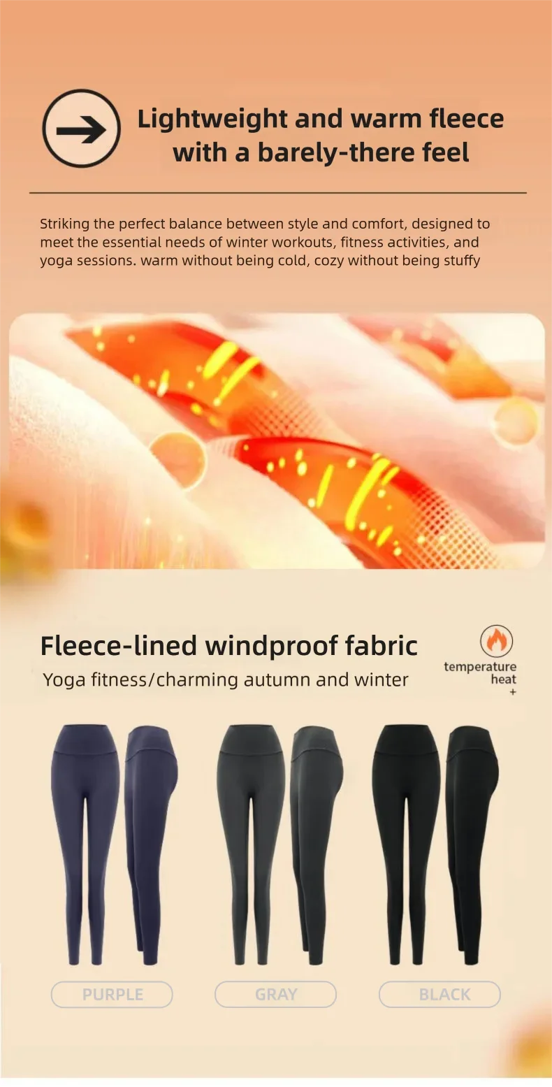 Women Yoga Pants Fitness Pants Winter Thermal Fleece High Waist Tummy Control Butt Lifting Outdoor Workout Leggings New