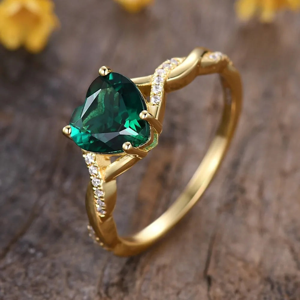 Luxury Geometric Elegant Heart Shape Ring For Women Wedding Engagement Party Jewelry Accessories