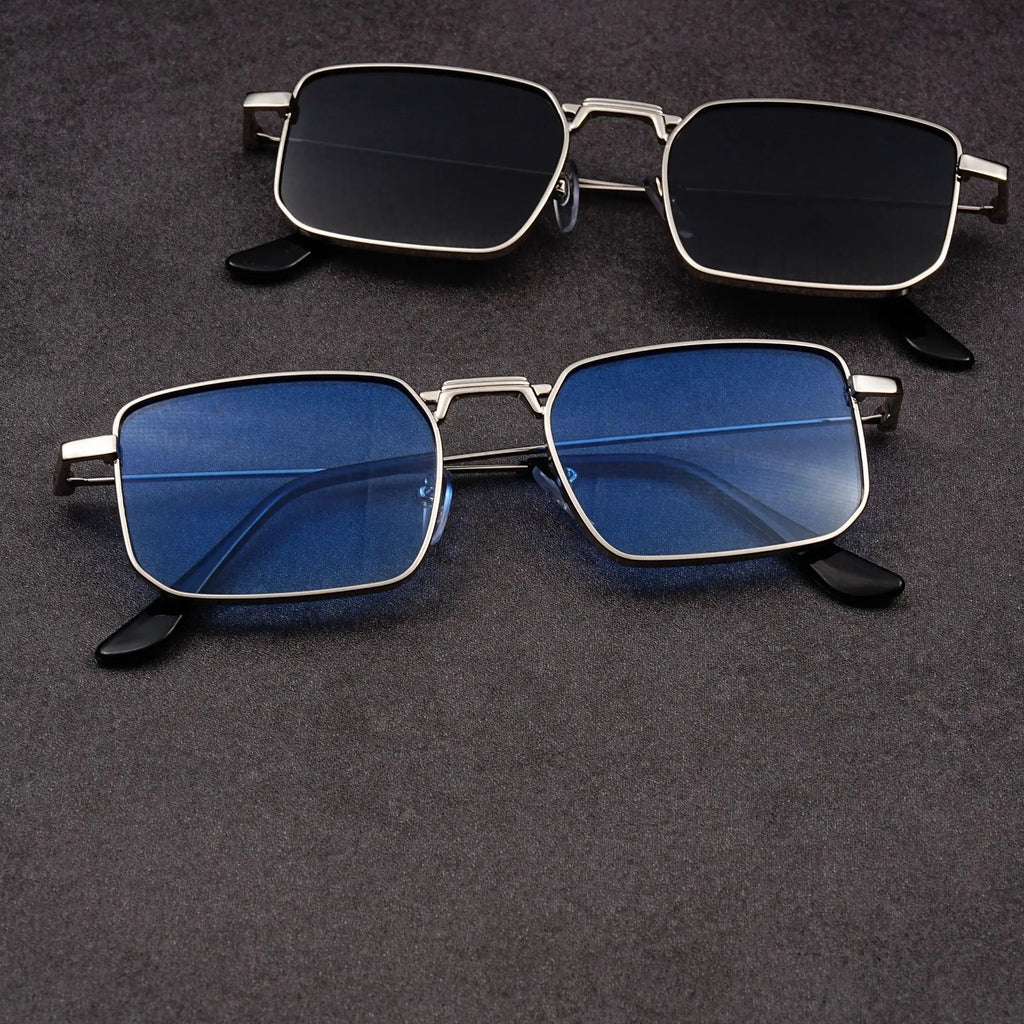 Fashion Rectangle Sunglasses Men Women Vintage Square Driving Sun Glasses Luxury Brand Metal Frame Eyewear Lentes De Sol Hombre