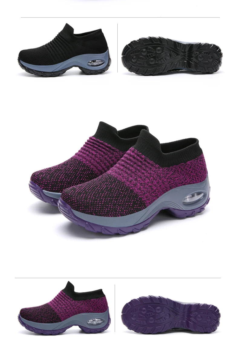 Fashion Women's Casual Sneakers Summer Comfort Mesh Running Shoes Breathable Cushion Black Sneakers for Women 2026 Student Shoes