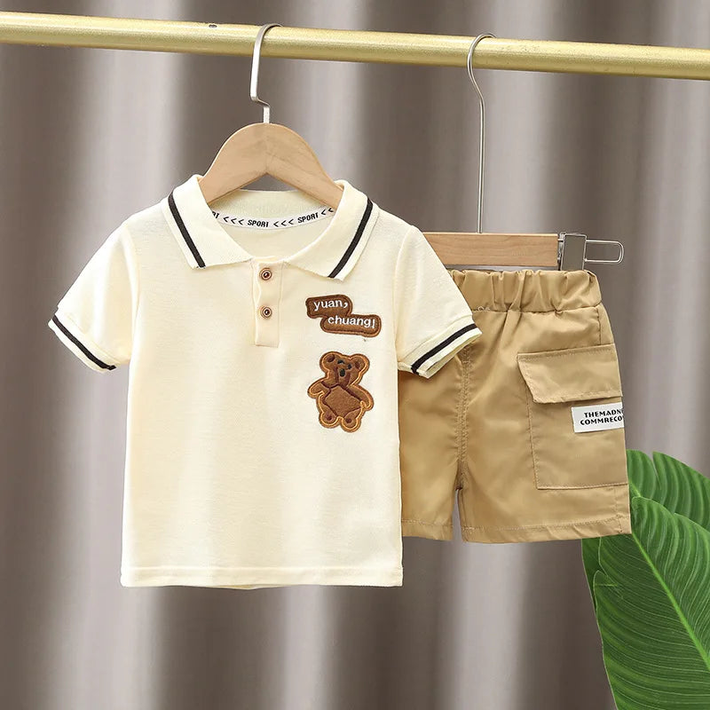 Children Clothing mother Kids Clothes Children's Sets Boys T-shirt Shorts Summer Cotton Short sleeve fashion Suit2PCS