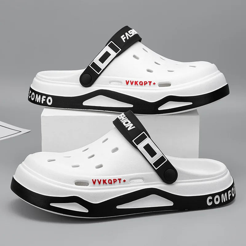 Summer Men Sandals Light EVA Men's Casual Shoes Platform Hole Shoes Clogs Men Home Garden Outdoor Male Beach Slippers Big Size