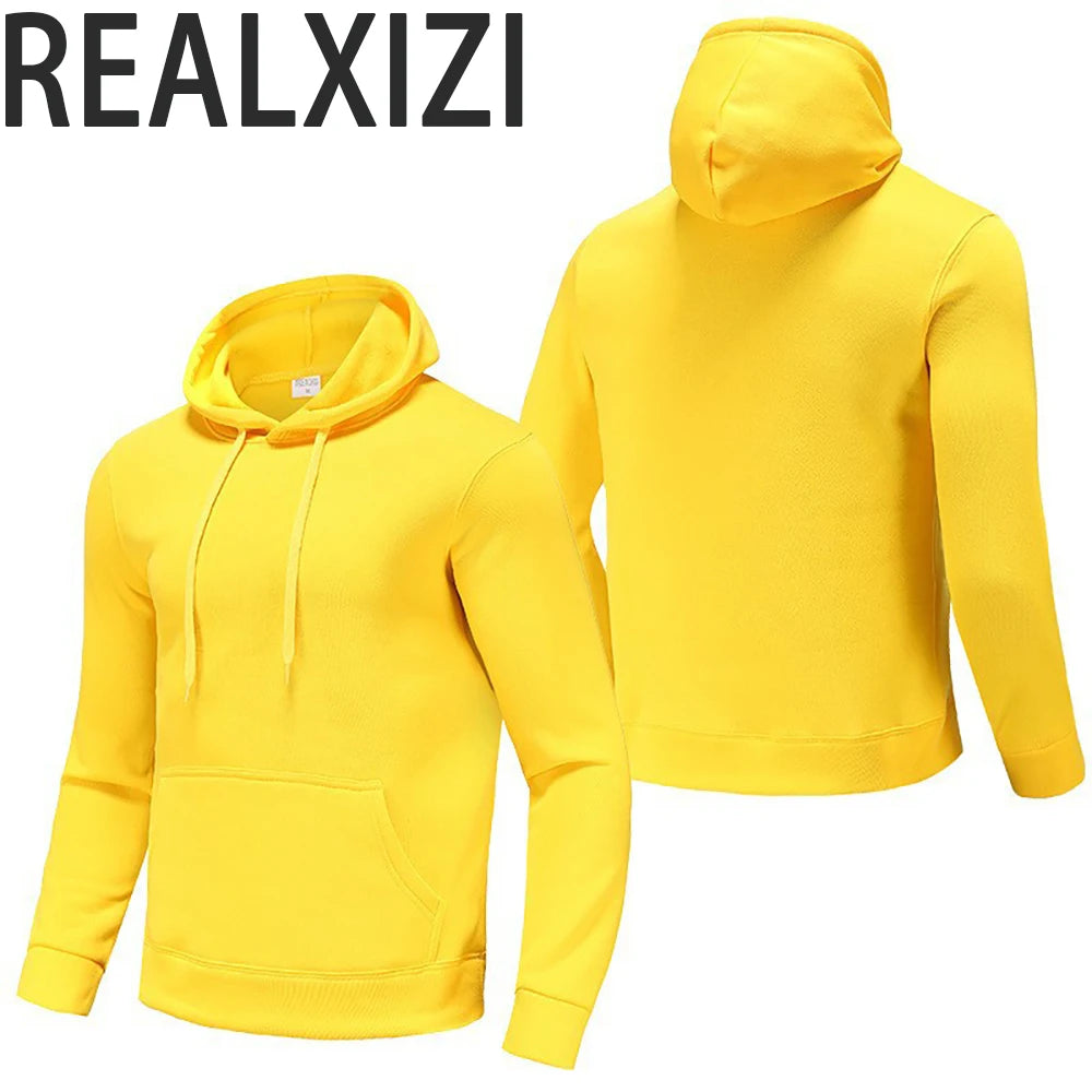 Solid Color Fleece Hoodies Men Women Long Sleeve Sweaters Loose Casual Hoodie Round Neck Sweatshirts Bottom Shirts Pullovers