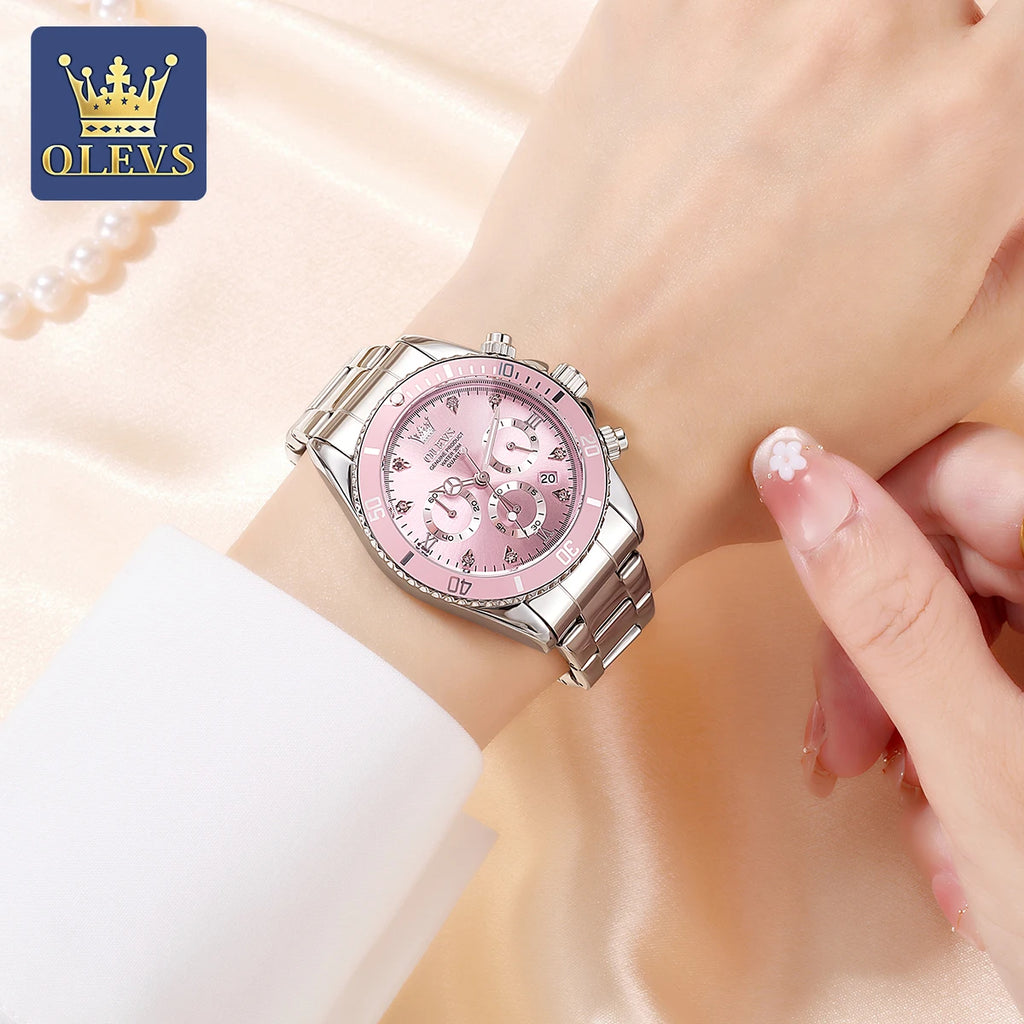 Luxury Women Watch Original Quartz Watch Multi functional HD Date Waterproof Luminous Chronograph Women Gift Watch