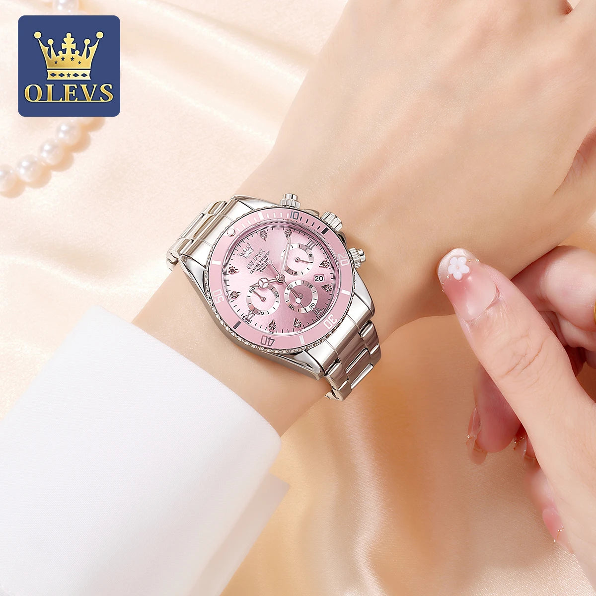 Luxury Women Watch Original Quartz Watch Multi functional HD Date Waterproof Luminous Chronograph Women Gift Watch