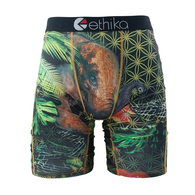 ETHIKA 1Pcs Men Underwear Boxers Breathable Mesh Crotch Mens Trunks Plus Size S-3XL Man Swimming Underpants Men's Panties Trunks