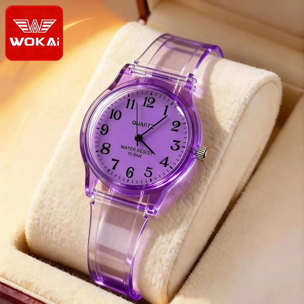 New simple silicone Brand WOKAI Casual Quartz Watch Women Crystal Silicone Watches Relogio Feminino Wrist Watch Hot sale