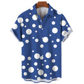 Men's Hawaiian Shirt Summer Stripes Print Short Sleeve Top Tees Fashion Casual Social Shirts Lapel Button Oversized Men Clothing
