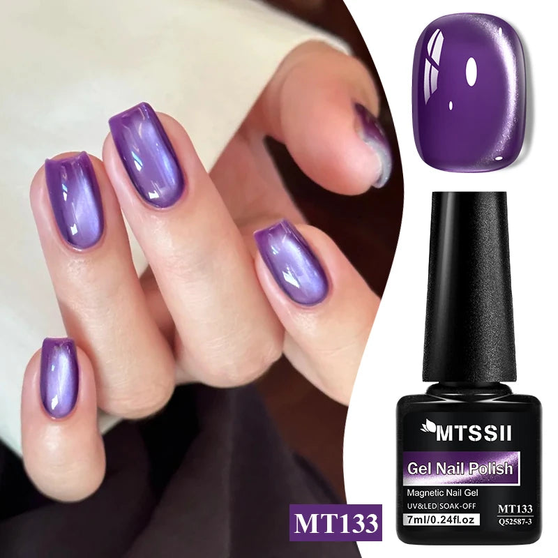 7ml Moonlight Magnetic Cat Eye Gel Nail Polish Grey Blue Red Black Autumn and Winter Nails Ultra Shine Soak Off UV Gel Nail Art