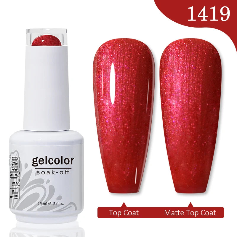 Arte Clavo 15ml Rose Red Pink Color Gel Nail Polish Autumn Winter Hot Sale Long Lasting Soak Off For Manicure Nail Art Gel