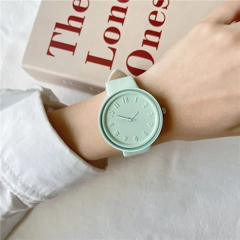 Fashion Simple Women Quartz Watch Ins Student Man and Women Style Round Leisure Vintage Wristbatch Relogio Feminino Reloj Mujer