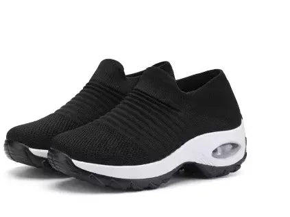 Fashion Women's Casual Sneakers Summer Comfort Mesh Running Shoes Breathable Cushion Black Sneakers for Women 2026 Student Shoes